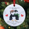 Couples First Christmas, Penguin Ceramic First Christmas Ornament