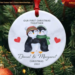Couples First Christmas, Penguin Ceramic First Christmas Ornament