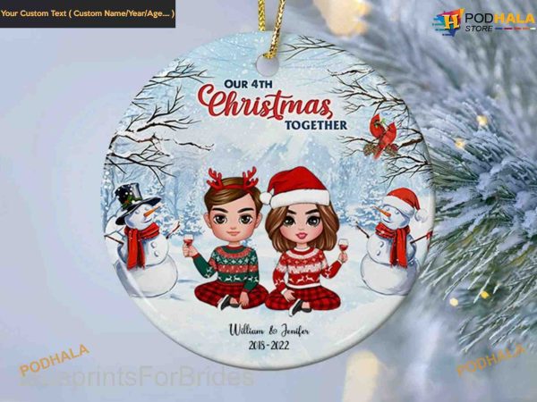 Couples’ First Christmas, Personalized First Christmas Together Ornament