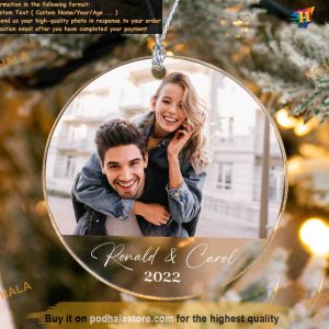 Couple's Memory Ceramic Ornament, Custom Picture Ornaments