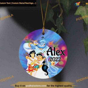 Custom Aladdin Disney Christmas Ornament, Friends Christmas Ornaments