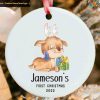Custom Baby's First Christmas, Cute Deer Personalized Ornament