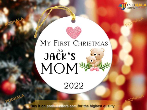 Custom Baby’s First Christmas Ornament, Personalized Family Baubles