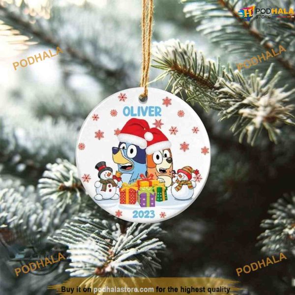 Custom BlueyDad Xmas Gift Ornament, Family Christmas Decoration