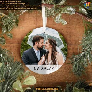 Custom Christmas Ornament Single:Double Sided Photo and Text