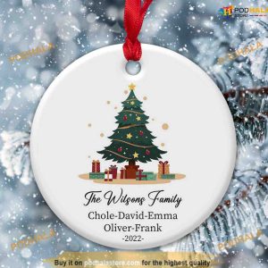 Custom Christmas Tree Family Gift Ornament, Personalized Family Ornaments