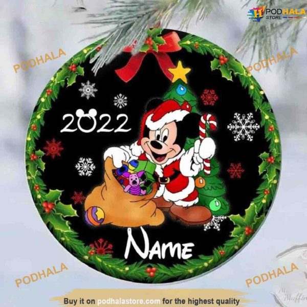Custom Disneyland Mickey Ceramic Christmas Ornaments, Disney Christmas Tree Decor