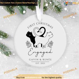 Custom First Engagement Christmas Ornament, Special Ornament Celebration