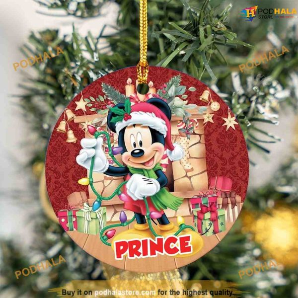 Custom Mickey Name Ornament, Personalized 2023 Disney Xmas Decorations
