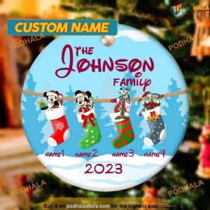 Custom Mouse Group Socks Ornament, Disney World Christmas Ornaments