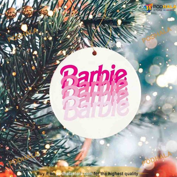 Custom Name Barbie Ornament, Barbie Doll Christmas Ornaments Fun Design