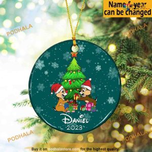 Custom Name Custom Chip & Dale Christmas Ornament, Disney Christmas Tree Decor
