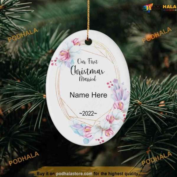 Custom Ornament 2023, Our First Christmas Married Keepsake
