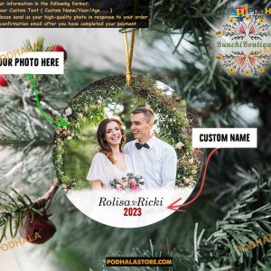 Custom Photo Ornament Christmas, Family Photos, Personalized Couple Gifts