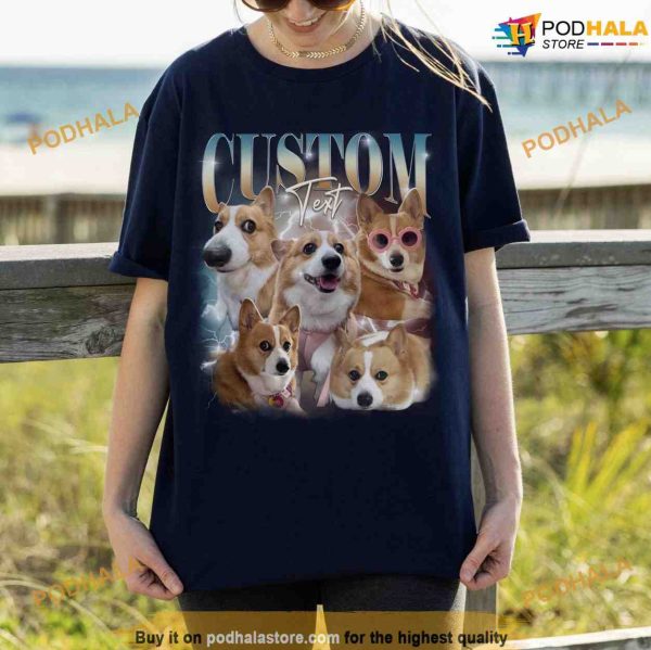 Custom Photos Dog Bootleg Retro 90s Shirt, Custom Pet Photo, Pet Lovers Gift