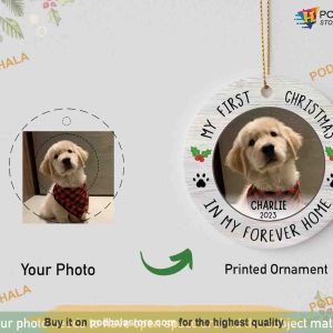 Custom Puppies First Christmas Ornament Dog Picture Ornament Keepsake 3