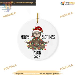 Custom Sloth Christmas Ornament, Friends Christmas Ornaments