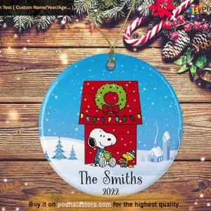 Custom Snoopy Christmas Ornament, Family Christmas Ornaments
