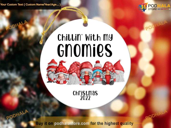 Custom Year Gnomies Christmas Ornament, Funny Christmas Ornaments