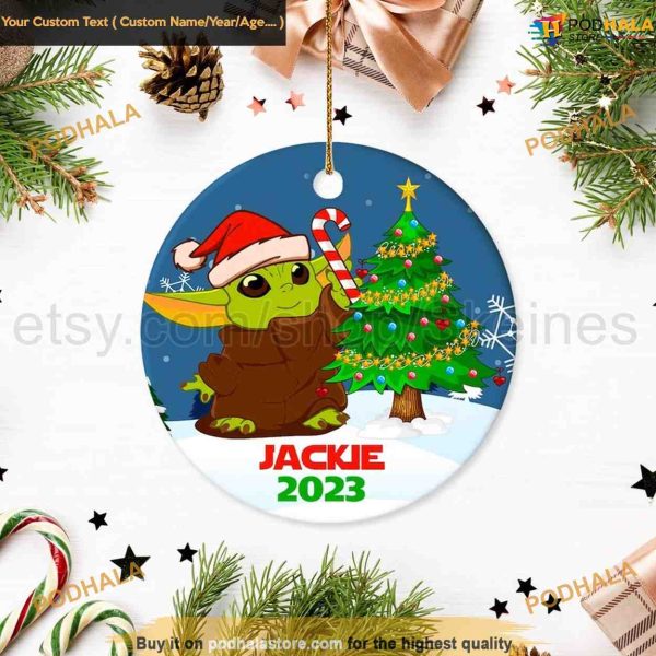 Customized Baby Yoda Ornament, Star Wars Christmas Decorations