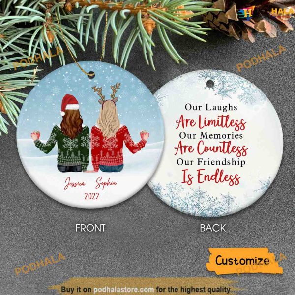 Customized Best Friend Christmas Gifts, Personalized Best Friend Ornaments