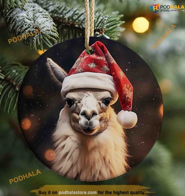 Cute Llama Christmas Ornament, Personalized Family Ornaments