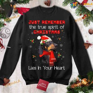 Dachshund Christmas Shirt - Just Remember The True Spirit Of Christmas Lies On Your Heart