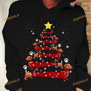Dachshund Christmas Tree Shirt, Funny Xmas Gifts