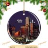 Dallas Texas Skyline Christmas Decor, Family Tree Decoration