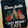 Dear Santa Just Bring Cats Leopard Christmas Tree Shirt