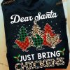 Dear Santa Just Bring Chickens Leopard Christmas Tree Shirt