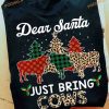 Dear Santa Just Bring Cows Leopard Christmas Tree Shirt