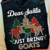 Dear Santa Just Bring Goats Leopard Christmas Tree Shirt