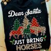 Dear Santa Just Bring Horses Leopard Christmas Tree Shirt
