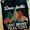 Dear Santa Just Bring Tractors Leopard Christmas Tree Shirt