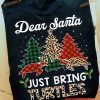 Dear Santa Just Bring Turtles Leopard Christmas Tree Shirt