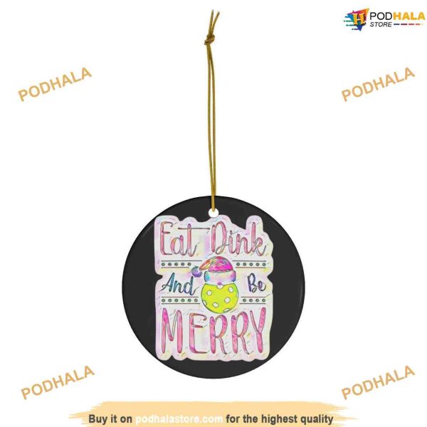 Dink & Be Merry! Pickleball Ornament, Personalized Family Ornaments