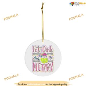 Dink & Be Merry Ceramic Christmas Ornament, Custom Family Ornaments