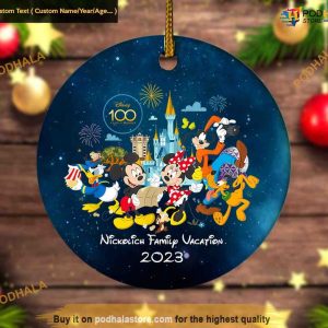 Disney 100 Years Anniversary Decor, Personalized Christmas Disney Christmas Ornaments