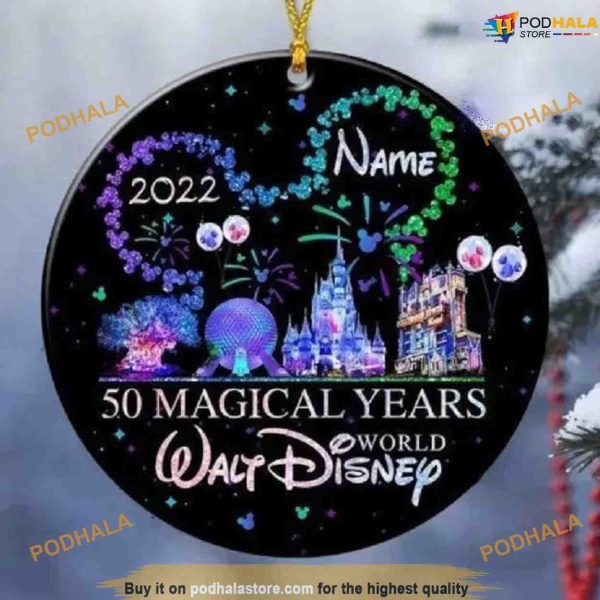 Disney 50th Anniversary Custom Ornament, Disney Christmas Ornaments