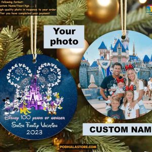 Disney Trip 2023 Ornament Custom Photo, Christmas Gift