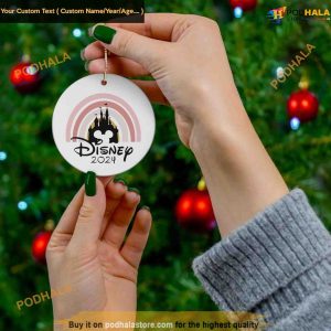 Disney Trip 2024 Rainbow Castle Decor, Personalized Christmas Disney Christmas Ornaments