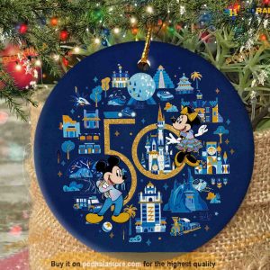 Disney World 50th Anniversary Ornament, Disney Christmas Tree Decor