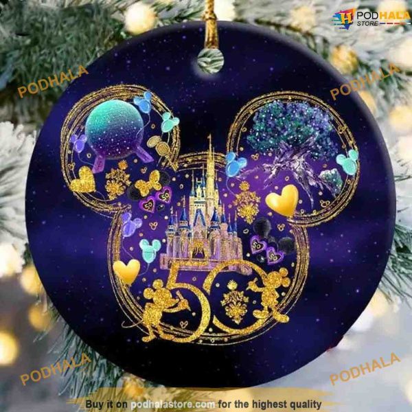 Disney World 50th Ceramic Ornaments, Mickey Mouse Ornaments