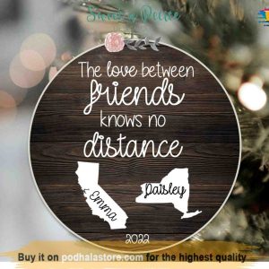 Distant Friendship State Ornament, Best Friend Xmas Ornament