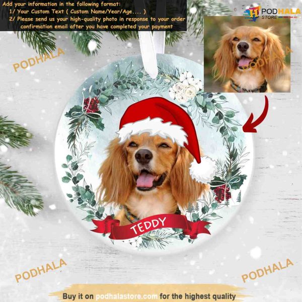 Dog Festive Season Custom Ornament, Custom Picture Ornaments