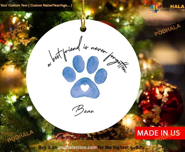 Dog Memorial Best Friend Ornament, Family Christmas Tree Ornaments