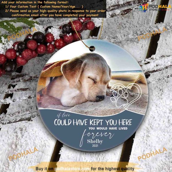 Dog Memorial Christmas Personalized Photo and Custom Picture Ornaments