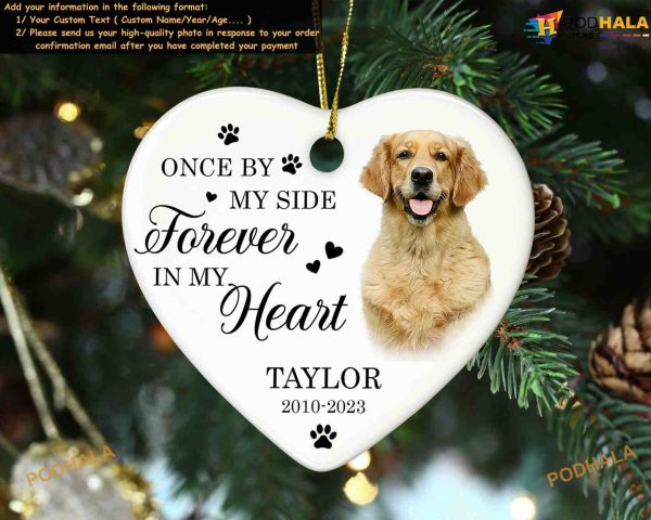 Dog Memorial Custom Ornament Christmas, Pet Loss Keepsake, Sympathy