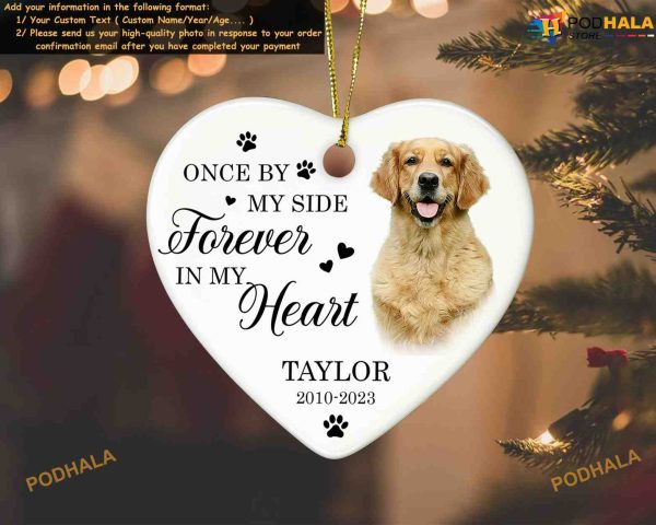 Dog Memorial Custom Ornament Christmas, Pet Loss Keepsake, Sympathy